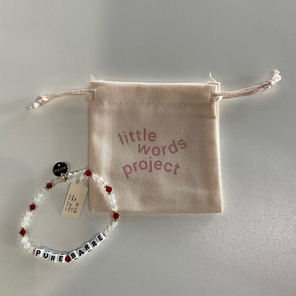 Little Words Project Red and White Pure Barre Bracelet